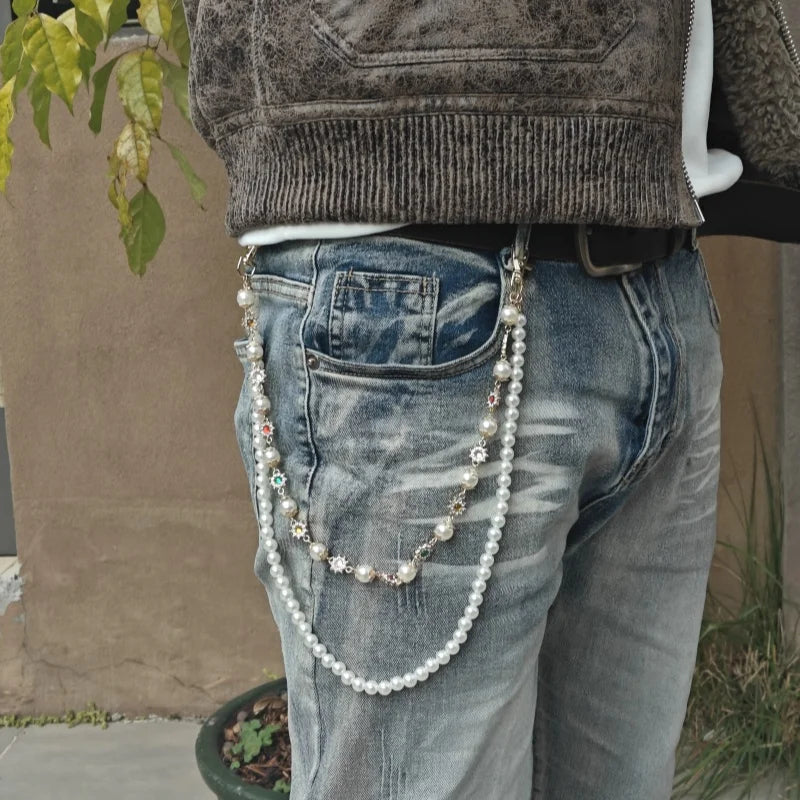 Luxury Pearl Key Pants Chain