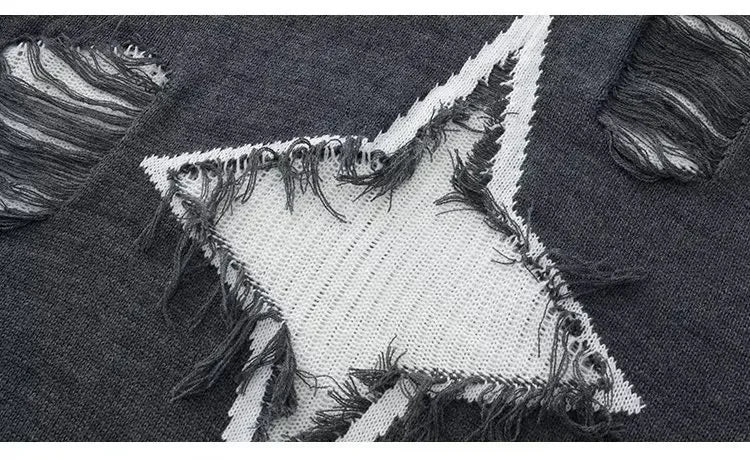 Destroyed Star Knit Sweater