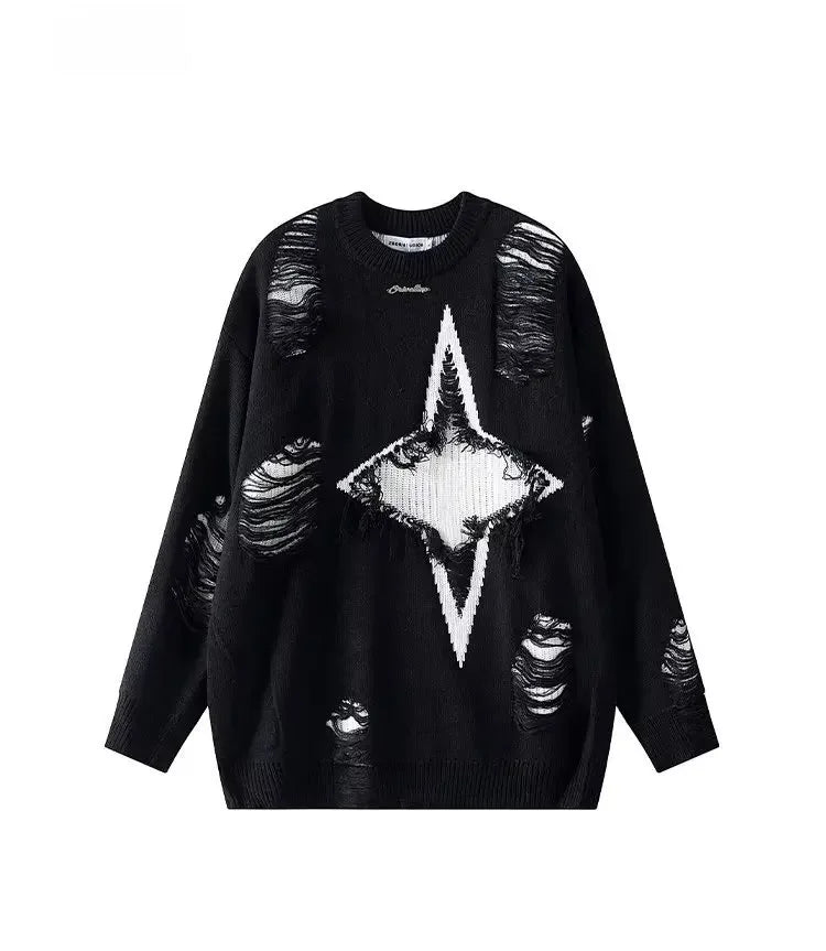 Destroyed Star Knit Sweater