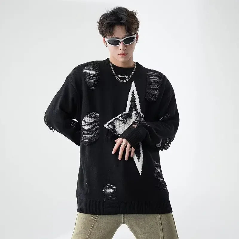 Destroyed Star Knit Sweater
