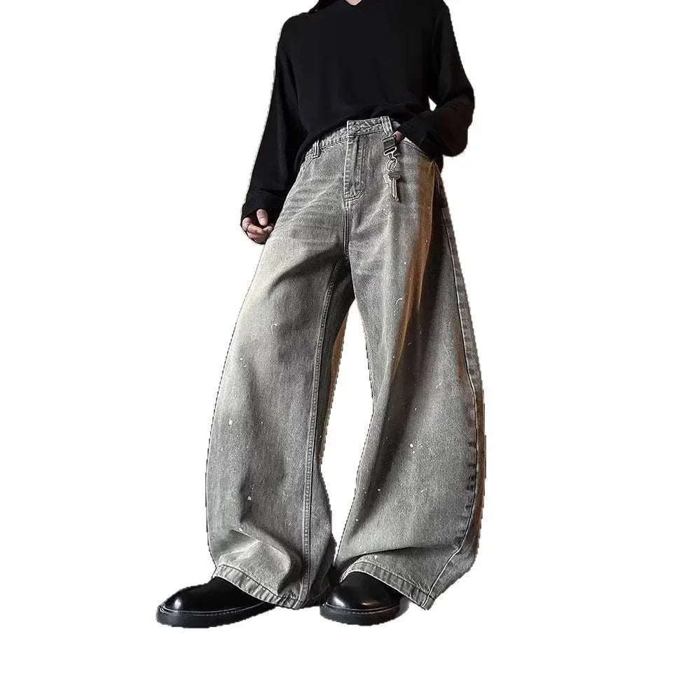 Grey Washed Baggy Jeans