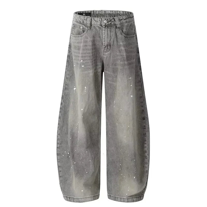 Grey Washed Baggy Jeans