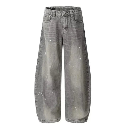 Grey Washed Baggy Jeans