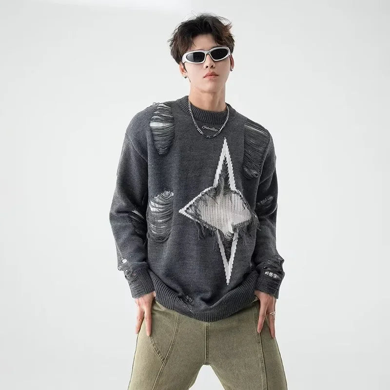 Destroyed Star Knit Sweater