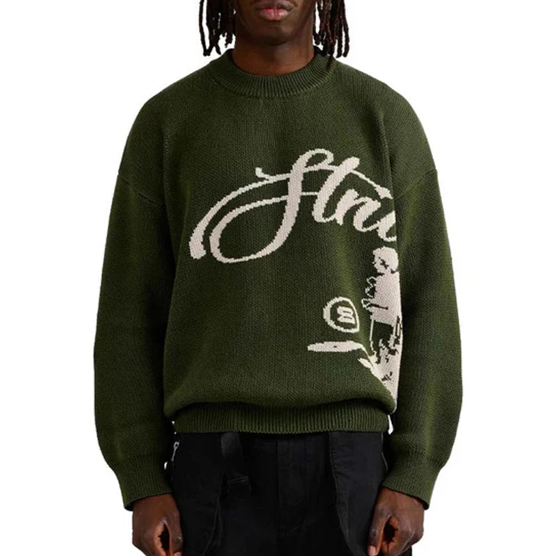 Casual Cartoon Knit Sweater
